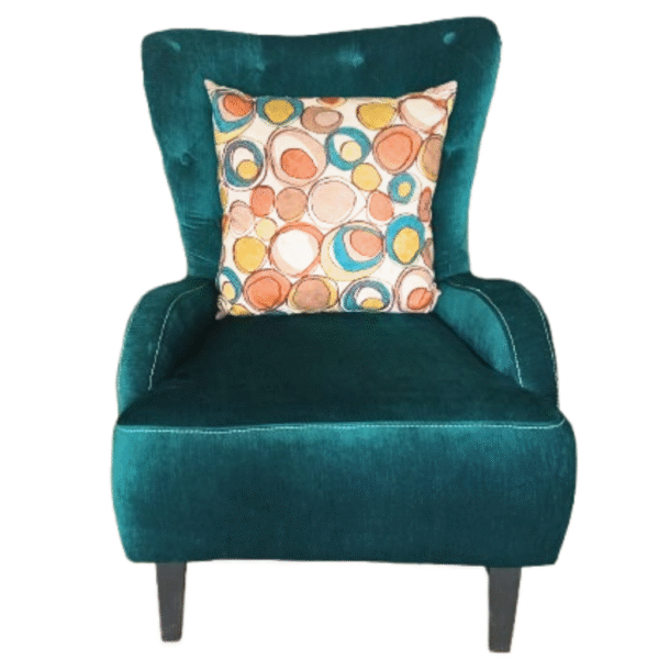 Plush Tufted Accent Chair with Wooden Legs