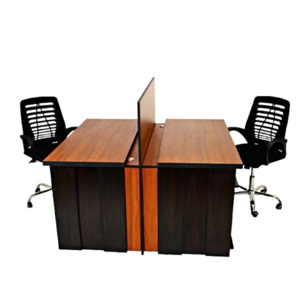 Dual workstation setup with office partition panels – sold as single units