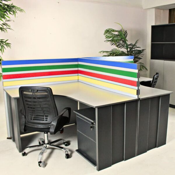 Colorful office desk partition for privacy and focus