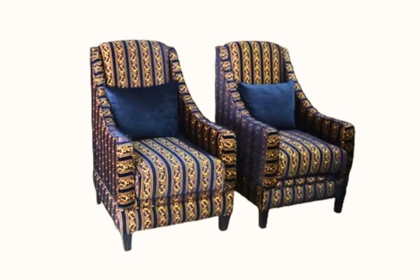 Stylish modern sofa set with quilted design and accent pillows